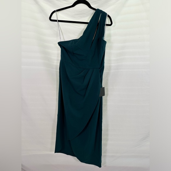 Lulus So Flirty Hunter Green One-Shoulder Cutout Asymmetrical Dress - Picture 7 of 8